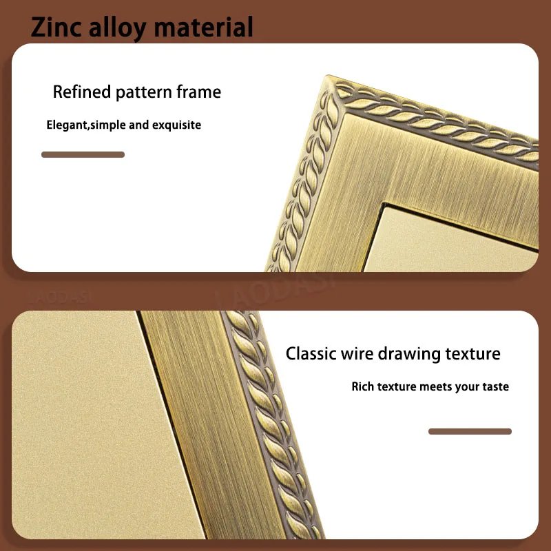 Multi-gang vintage zinc alloy wall switch