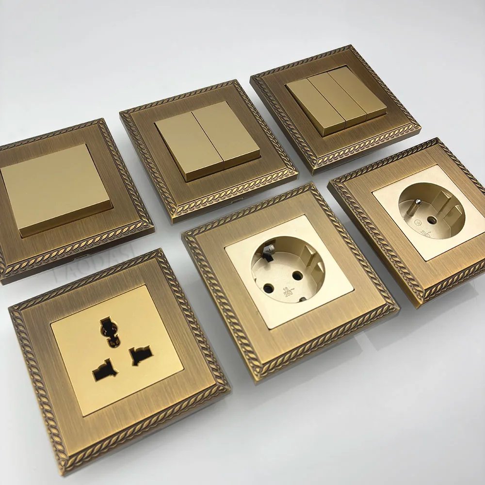 Single-gang vintage metal light switch