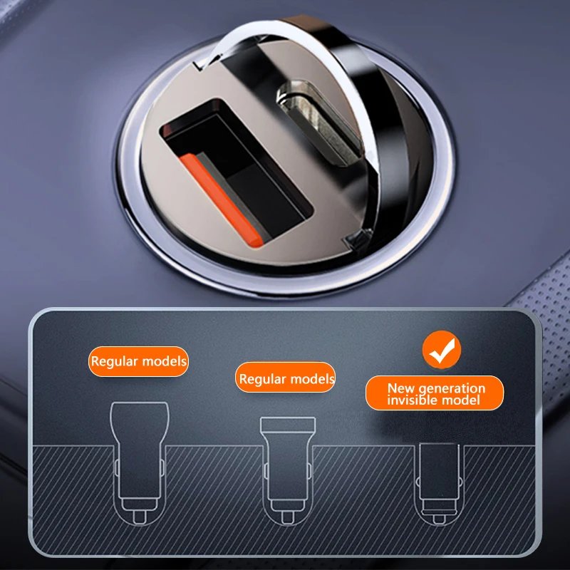 Black 100W mini USB-C car charger option