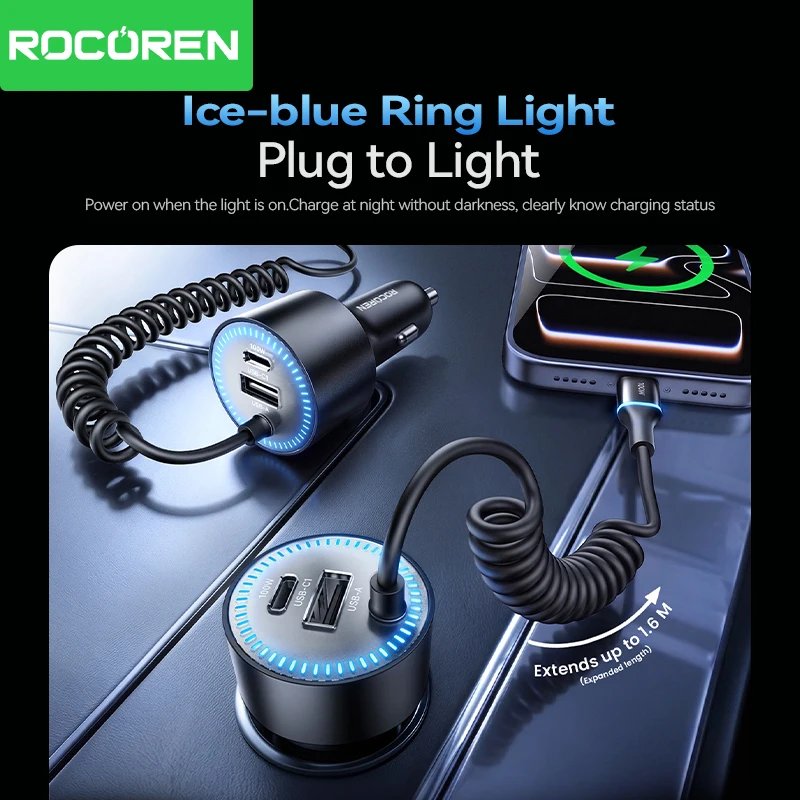 Car charger powering a laptop and mobile devices