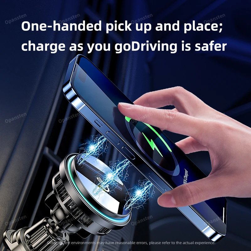 Air-vent magnetic phone charger installed in a car Air-vent magnetic phone charger installed in a car