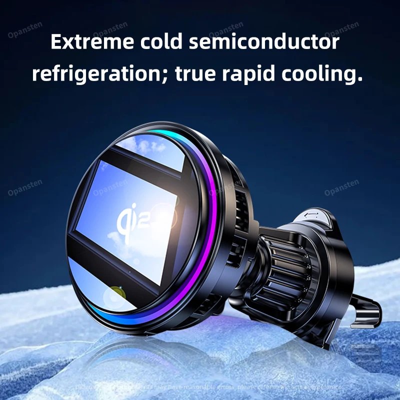 RGB illuminated wireless car charger at night RGB illuminated wireless car charger at night