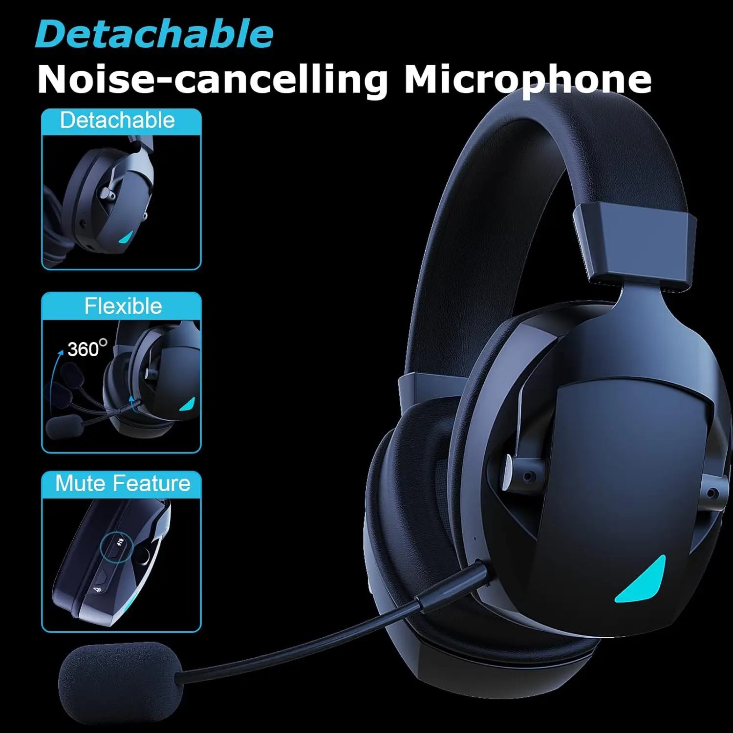 Red gaming headset with LED lighting