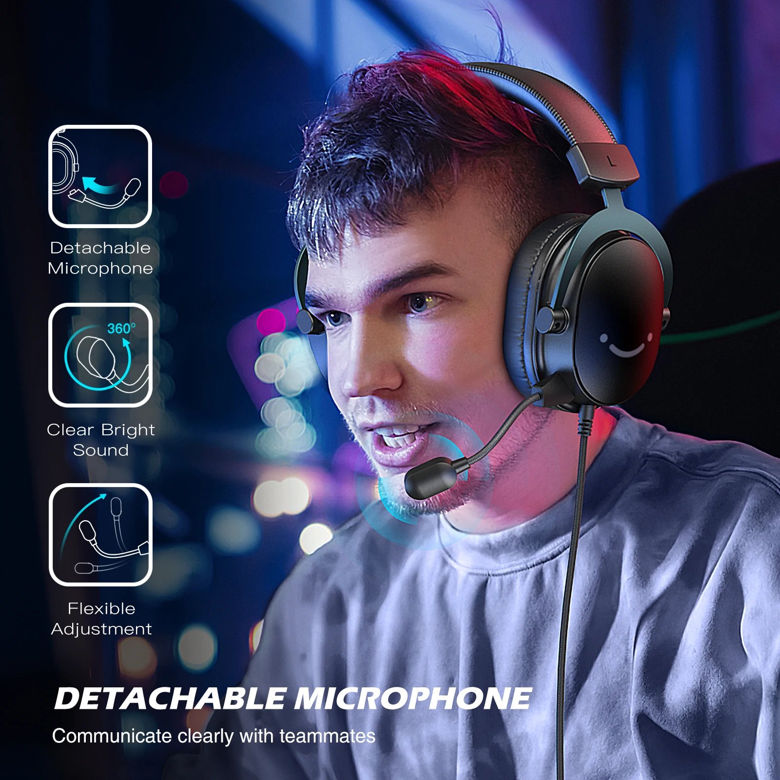 USB and 3.5 mm wired gaming headset