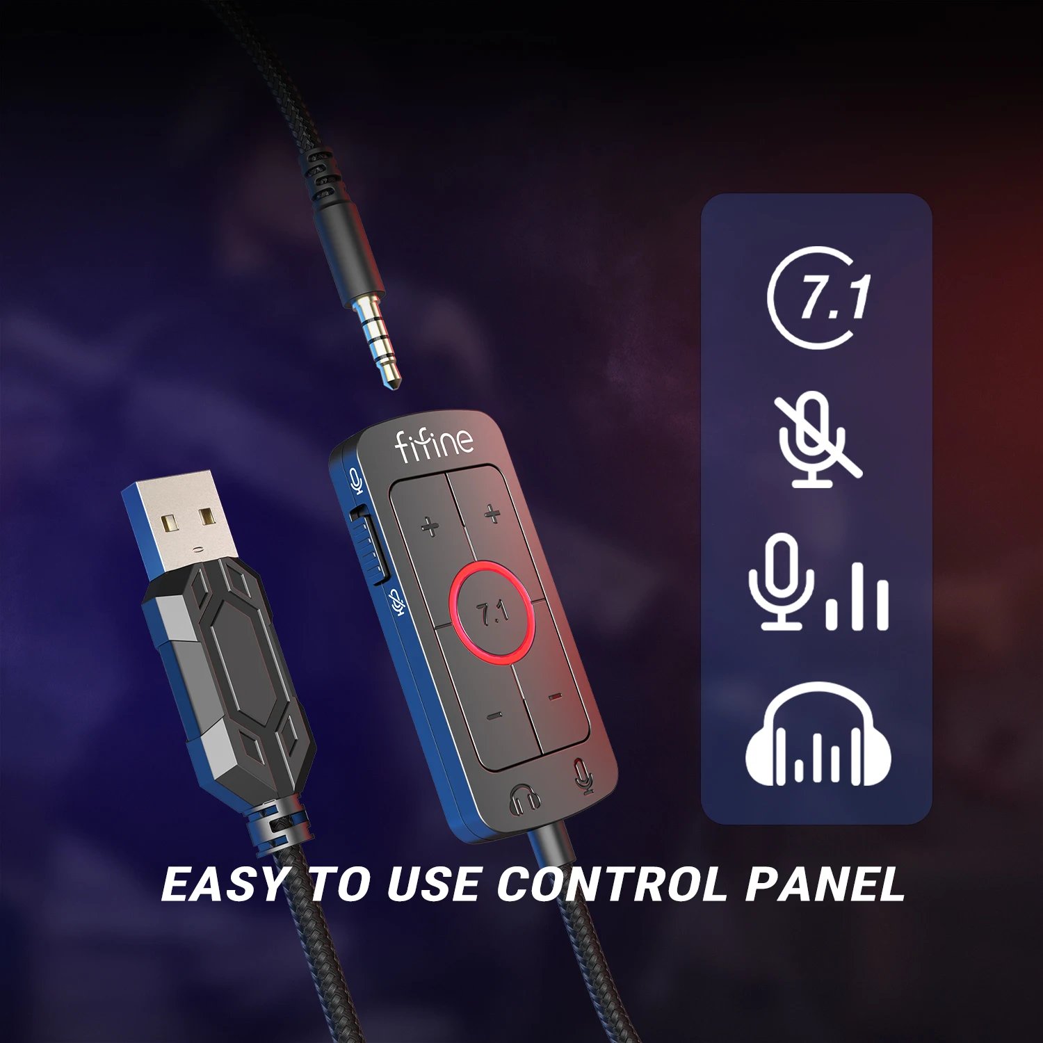 Black wired headset with adjustable microphone