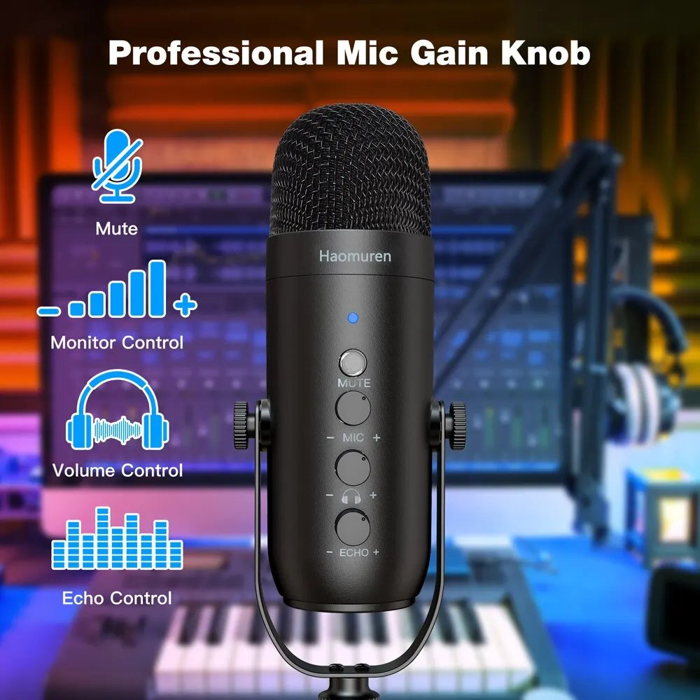 USB microphone kit arranged for streaming