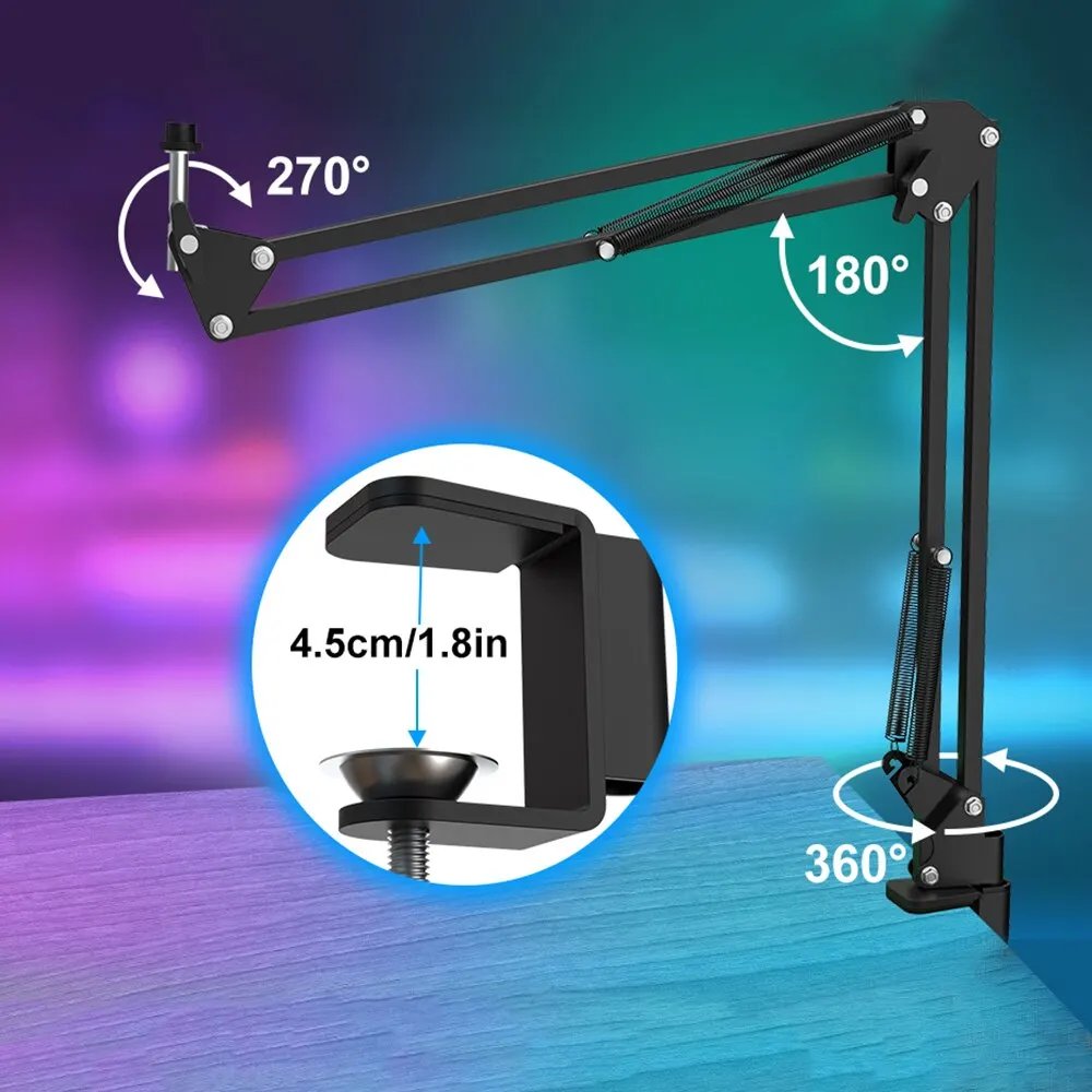 USB microphone kit with supplied accessories