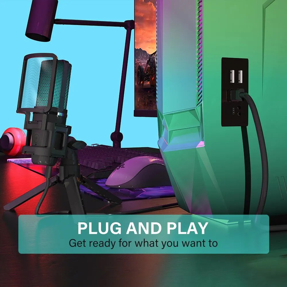 Boom arm microphone mount secured to a desk