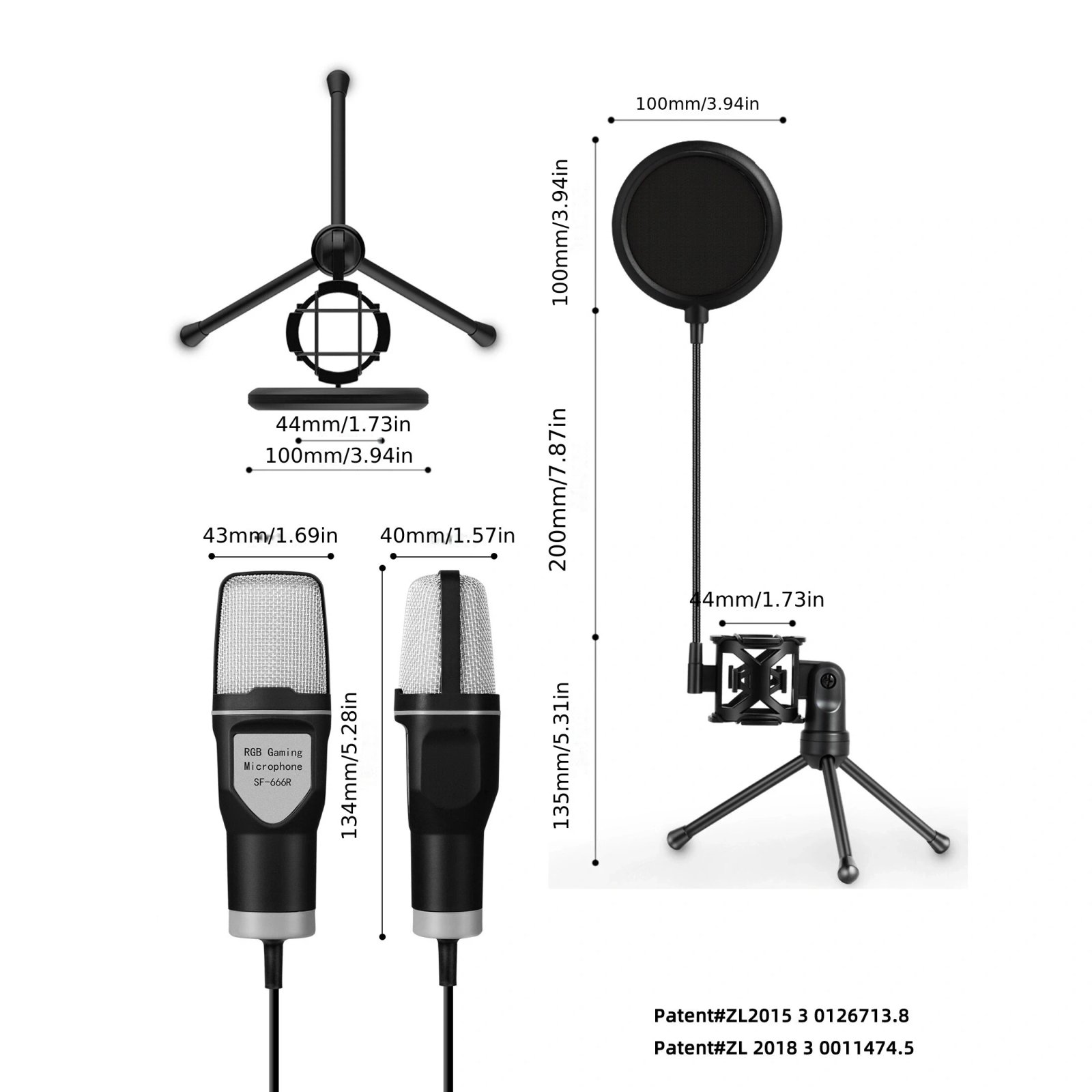 USB microphone arranged for gaming and streaming