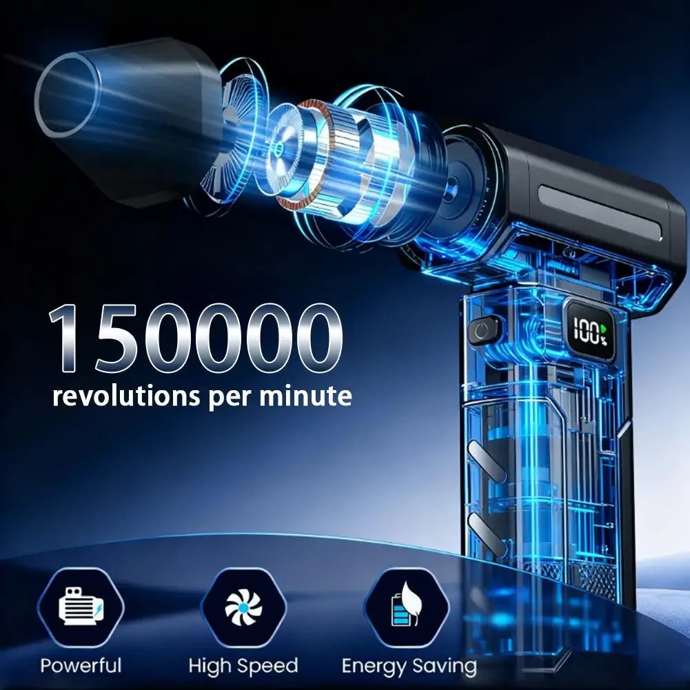 Turbo air duster nozzle for focused cleaning