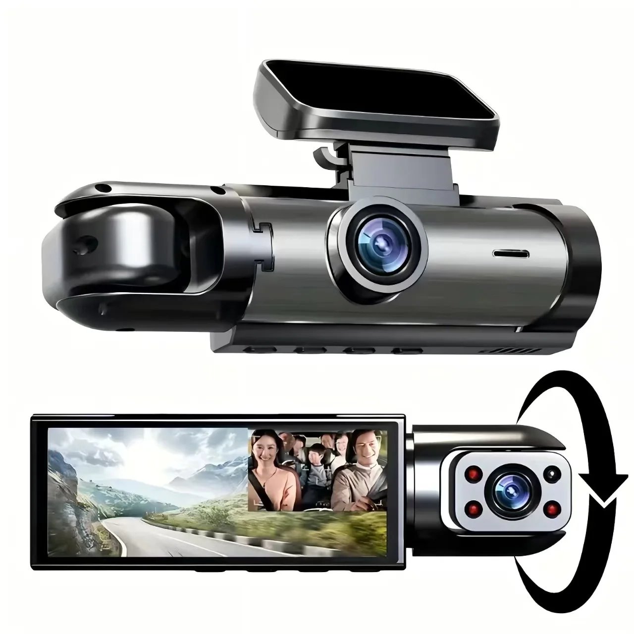 1080P dual camera dash cam gallery image 1