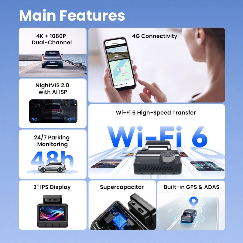 4K dual dash cam gallery image 1