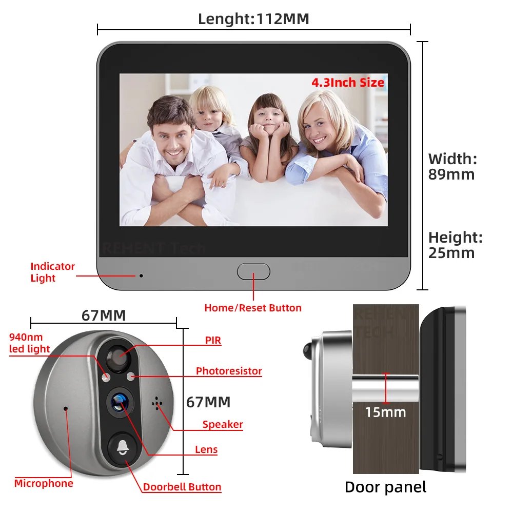 Wi-Fi video peephole doorbell gallery image 5