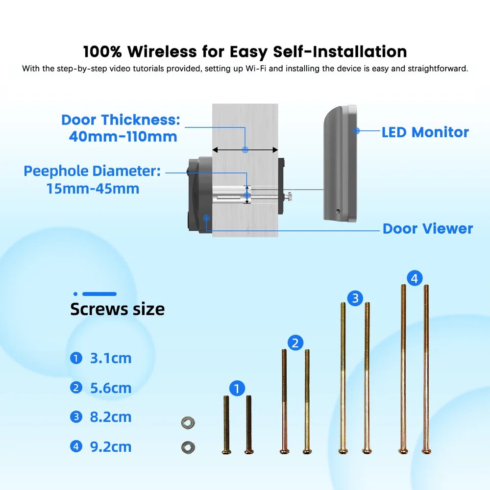 Wi-Fi video peephole doorbell gallery image 4
