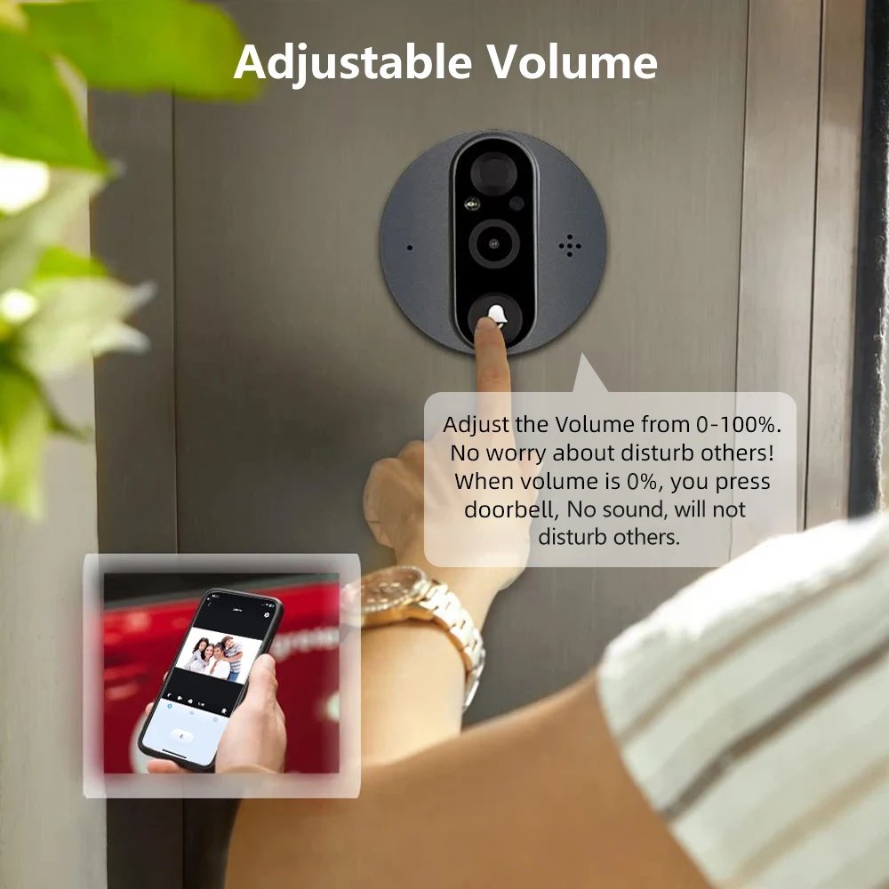 Wi-Fi video peephole doorbell gallery image 2