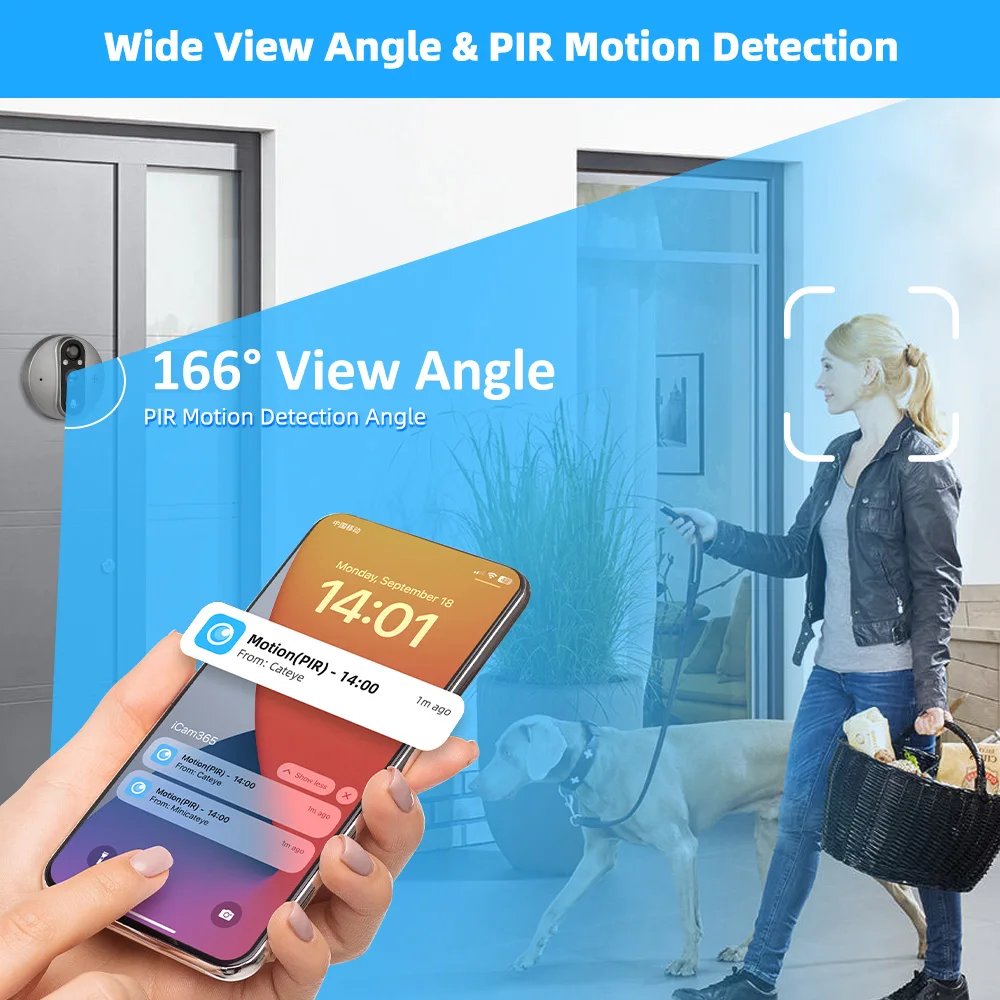 Wi-Fi video peephole doorbell gallery image 1