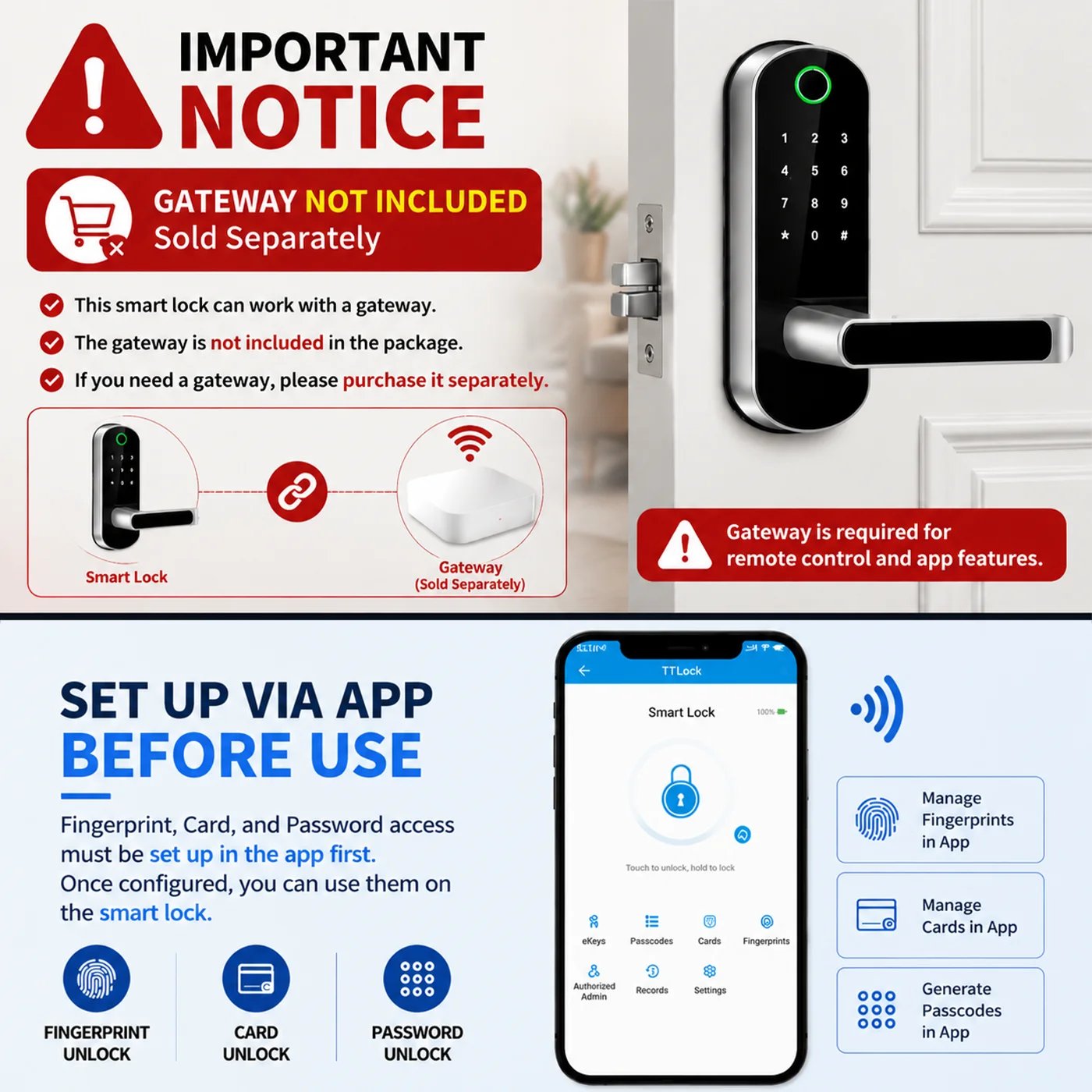 Smart fingerprint door lock gallery image 3