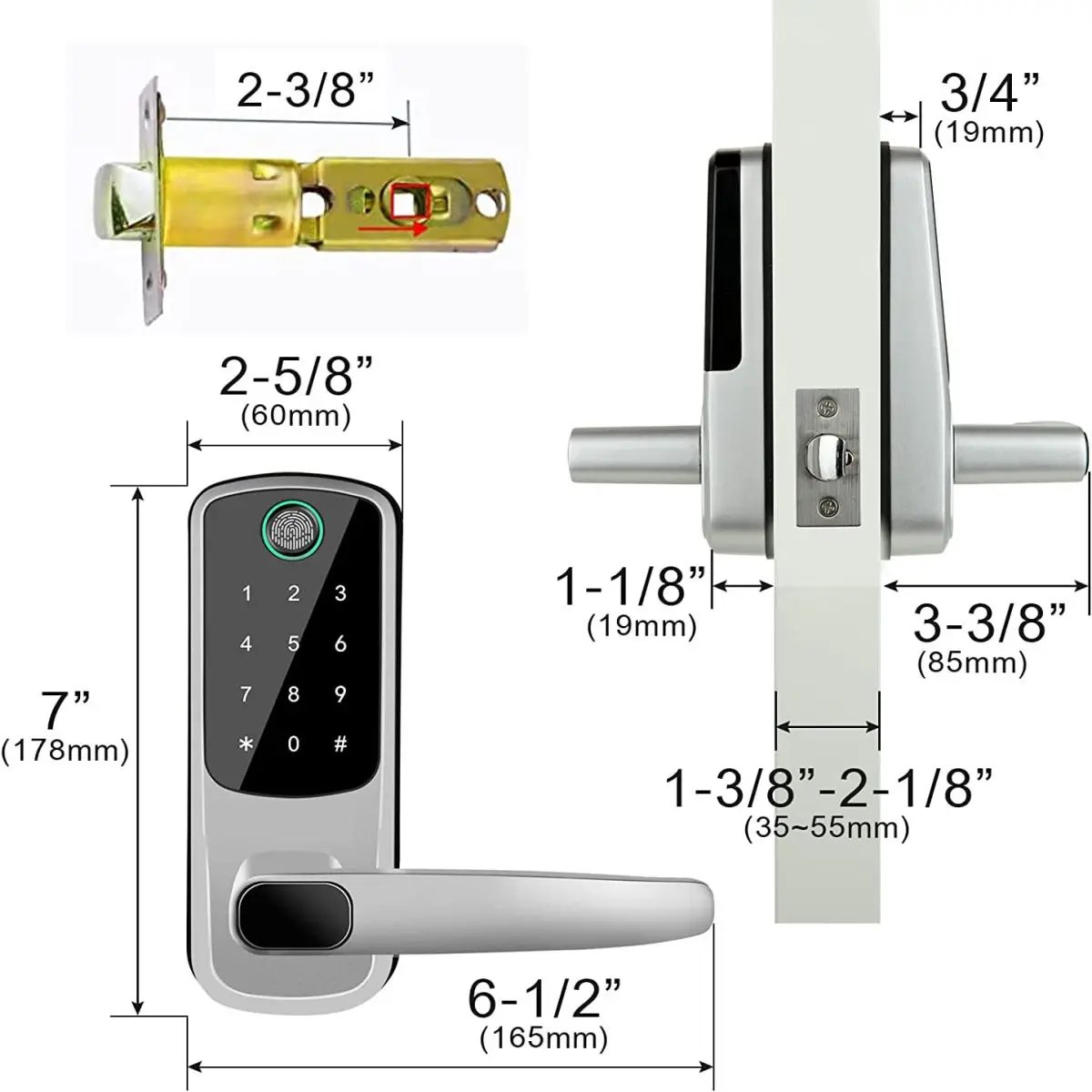 Wi-Fi smart fingerprint door lock gallery image 3