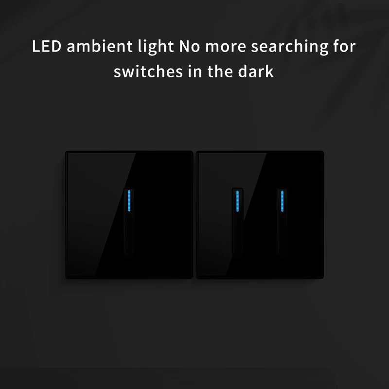 Tempered glass wall light switch gallery image 2
