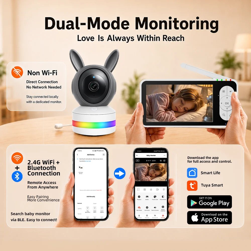 1080P Wi-Fi baby monitor gallery image 2
