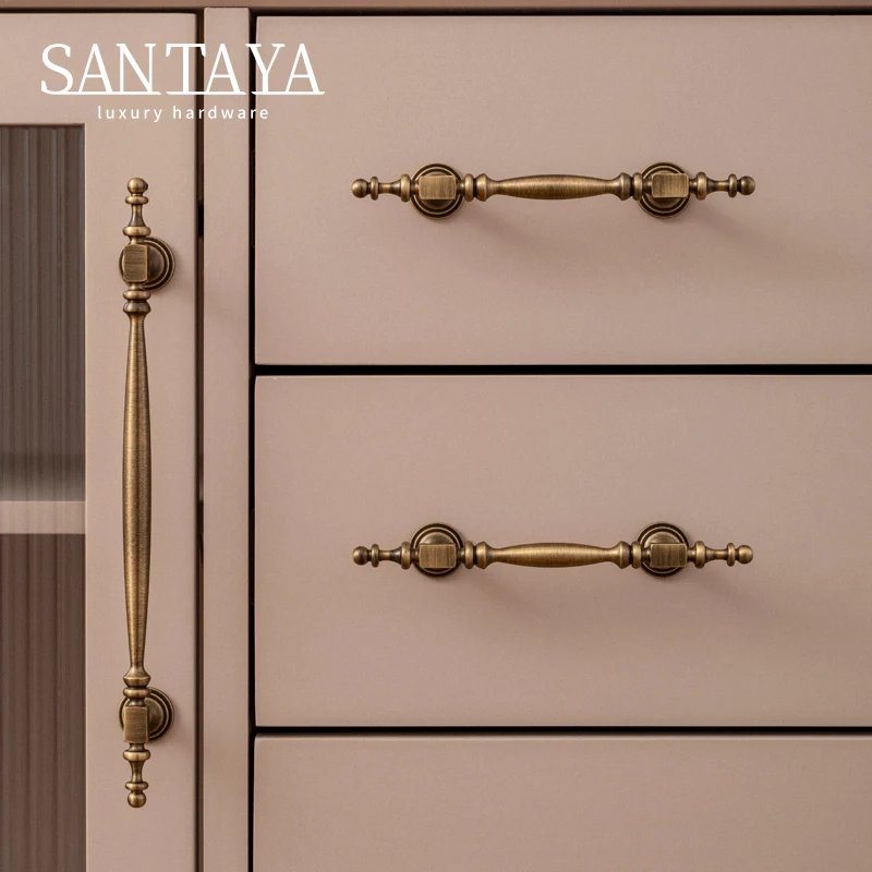 Brushed antique brass furniture handle gallery image 5