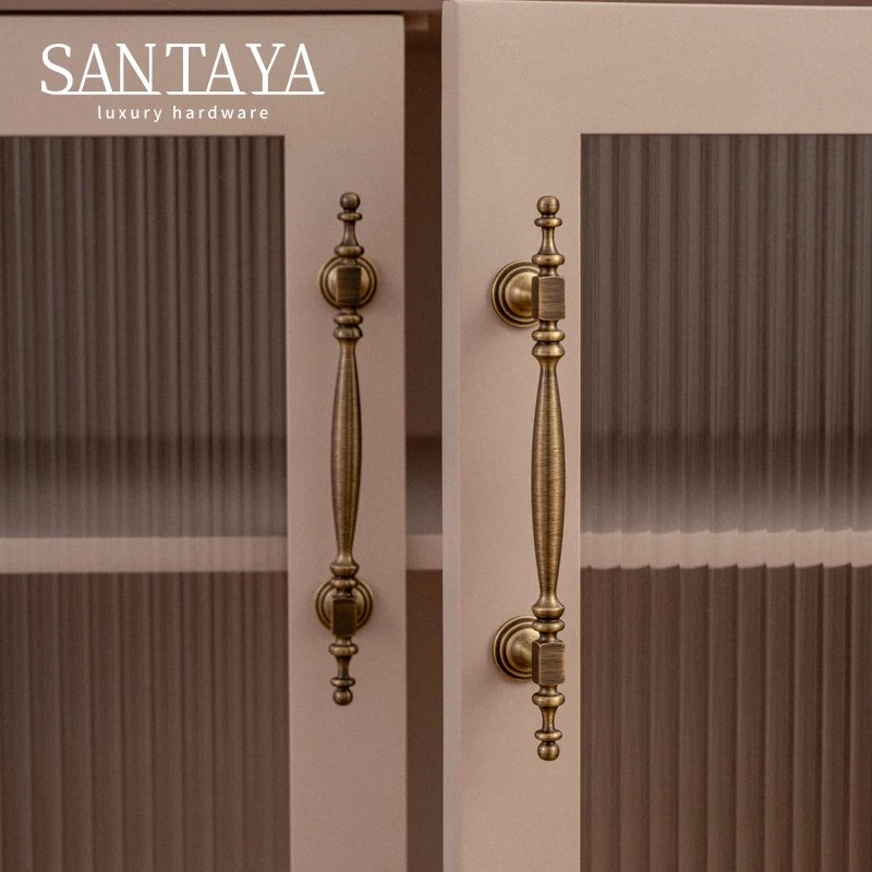 Brushed antique brass furniture handle gallery image 4