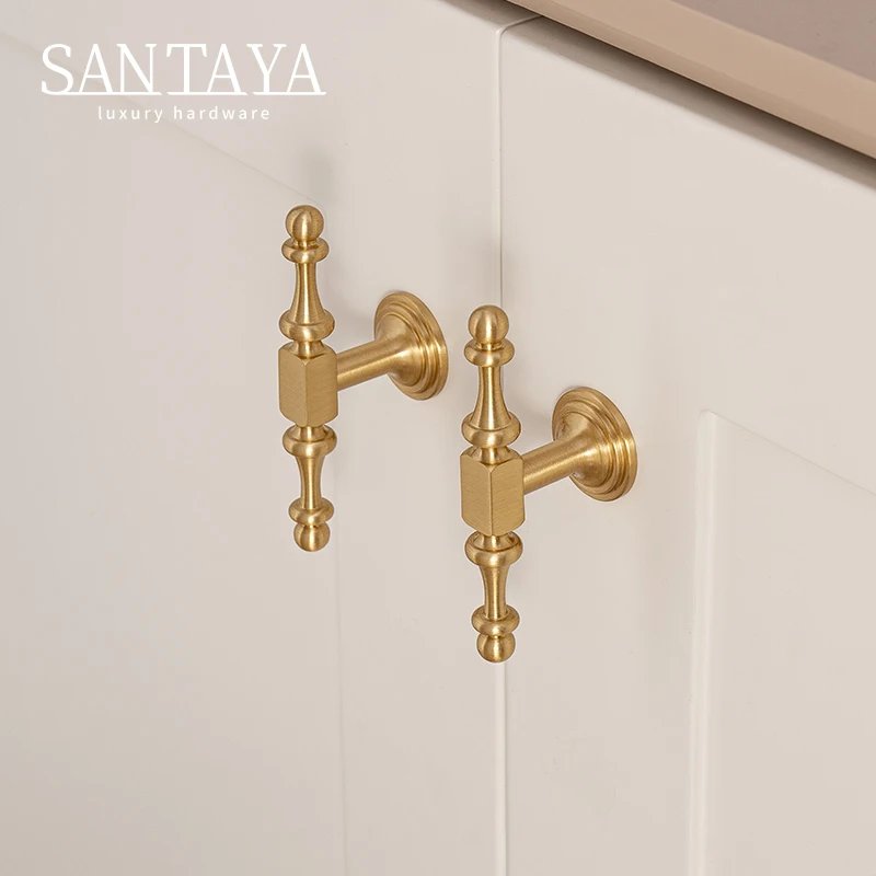 Brushed brass European cabinet handle gallery image 5