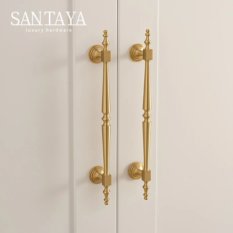 Brushed brass European cabinet handle gallery image 3