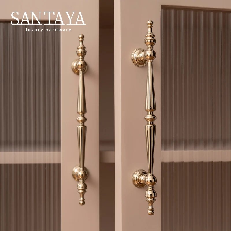 Bright gold PVD brass cabinet handle gallery image 4