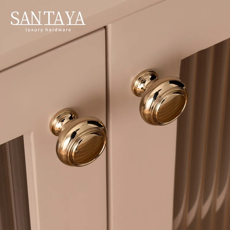 Bright gold PVD brass cabinet handle gallery image 5