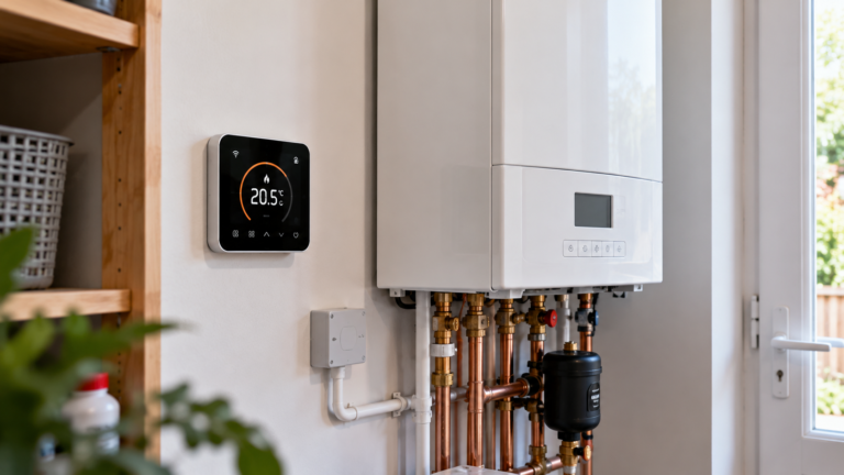 Modern Boiler Room with Smart Thermostat